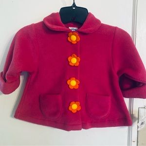 CC Baby Coat Hot pink Girls Size 18 months flower detail
Flowers for buttons